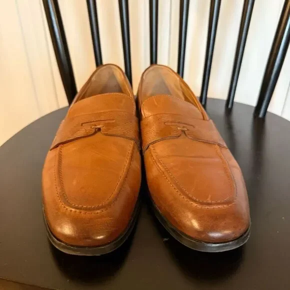 Ted Baker Addlerc debossed leather saddle loafers size 9 - Picture 3 of 12
